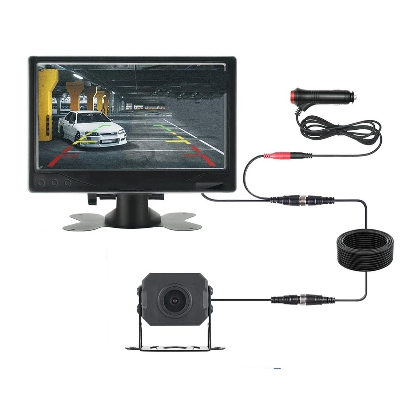 Einparkhilfe Für LKW Parkplatz Für Anhänger 12-24V Rückfahr 1080P Kamera 7 "Auto AHD Monitor Mit Rückansicht Kamera Weitwinkel- Rückfahrkamera(700DH-CL-10M) von WALEQW