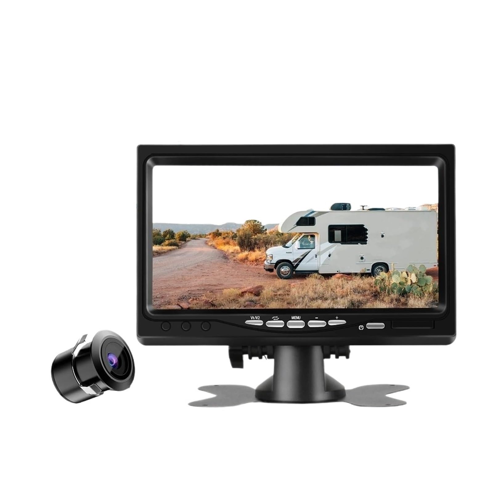 Einparkhilfe LKW Sternenlicht Nachtsicht Backup Kamera Fahrzeug Reverse Monitor Für Bus Auto 7 Zoll High Definition HD Weitwinkel- Rückfahrkamera(Monitor 1cam) von WALEQW