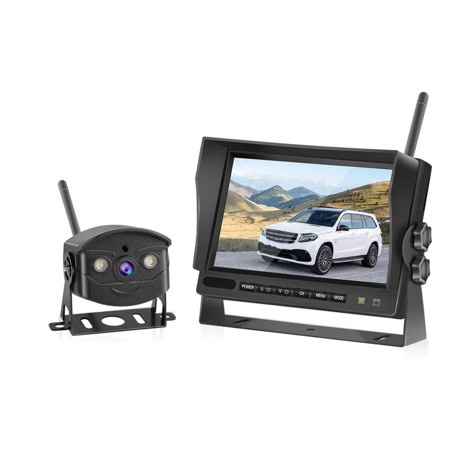 Einparkhilfe WiFi Rückfahrkamera Für Auto, Für Wohnmobil, Für Bus, Für TV-Bildschirm, 7-Zoll-Automonitor, Kabelloses LKW-Backup, Rückansicht, HD-Display Weitwinkel- Rückfahrkamera(1 Camera) von WALEQW