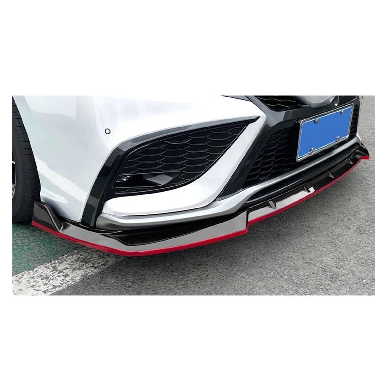 Frontspoiler Lippe Spoilerlippe Frontspoiler 3PCS Für Toyota Für Camry SE Für XSE 2021 2022 2023 ABS Rot Schwarz Carbon Fiber Front Bumper Lip Body Kit Spoiler Abdeckung Trim(Red Black) von WALEQW