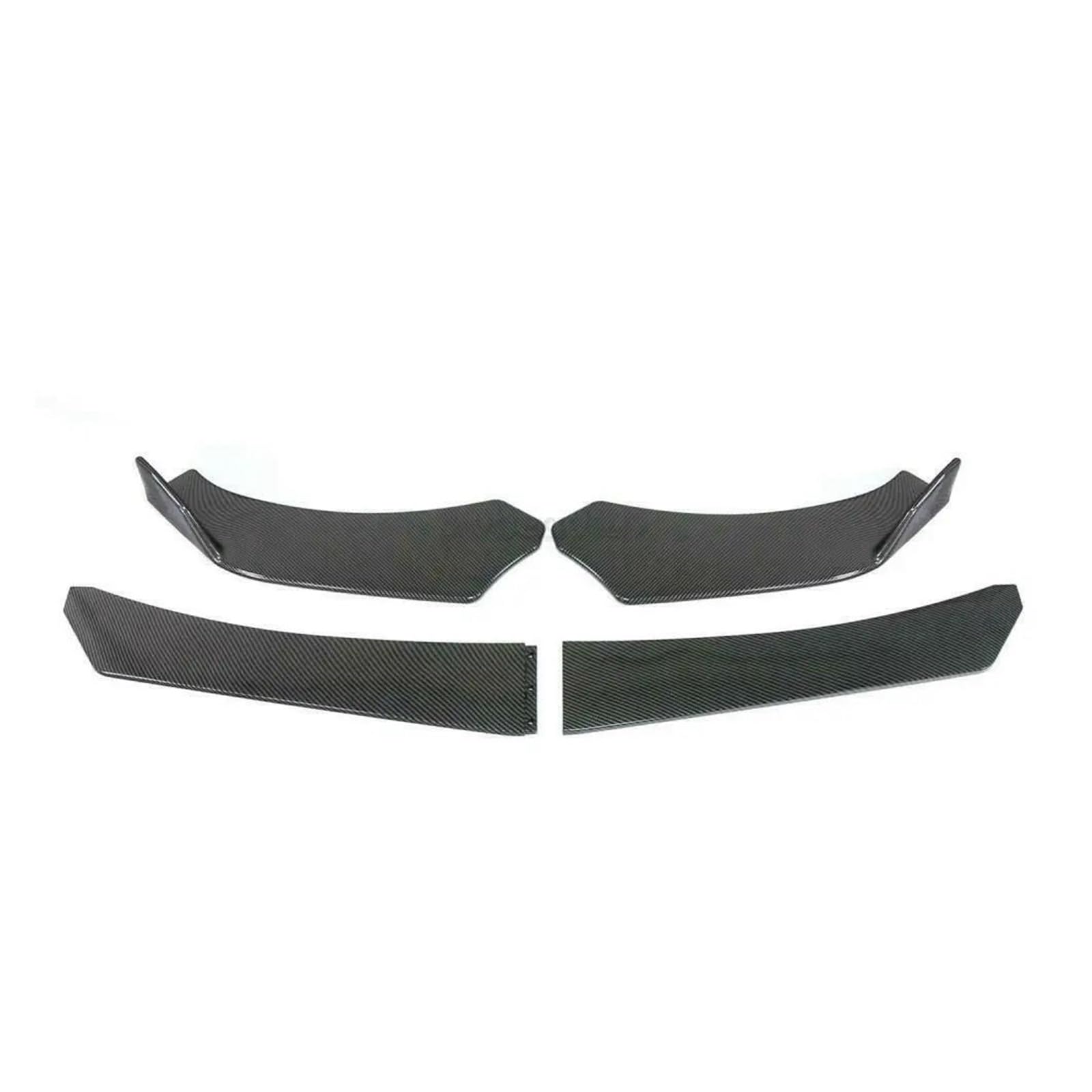 Frontspoiler Lippe Spoilerlippe Frontspoiler 4PCS Für Chevrolet Für Cruze Für Camaro 2000-2022 2021 Auto Zubehör Frontschürze Lip Seite Splitter Spoiler Körper Kit Wachen Deflektor(Carbon Look and Bar von WALEQW