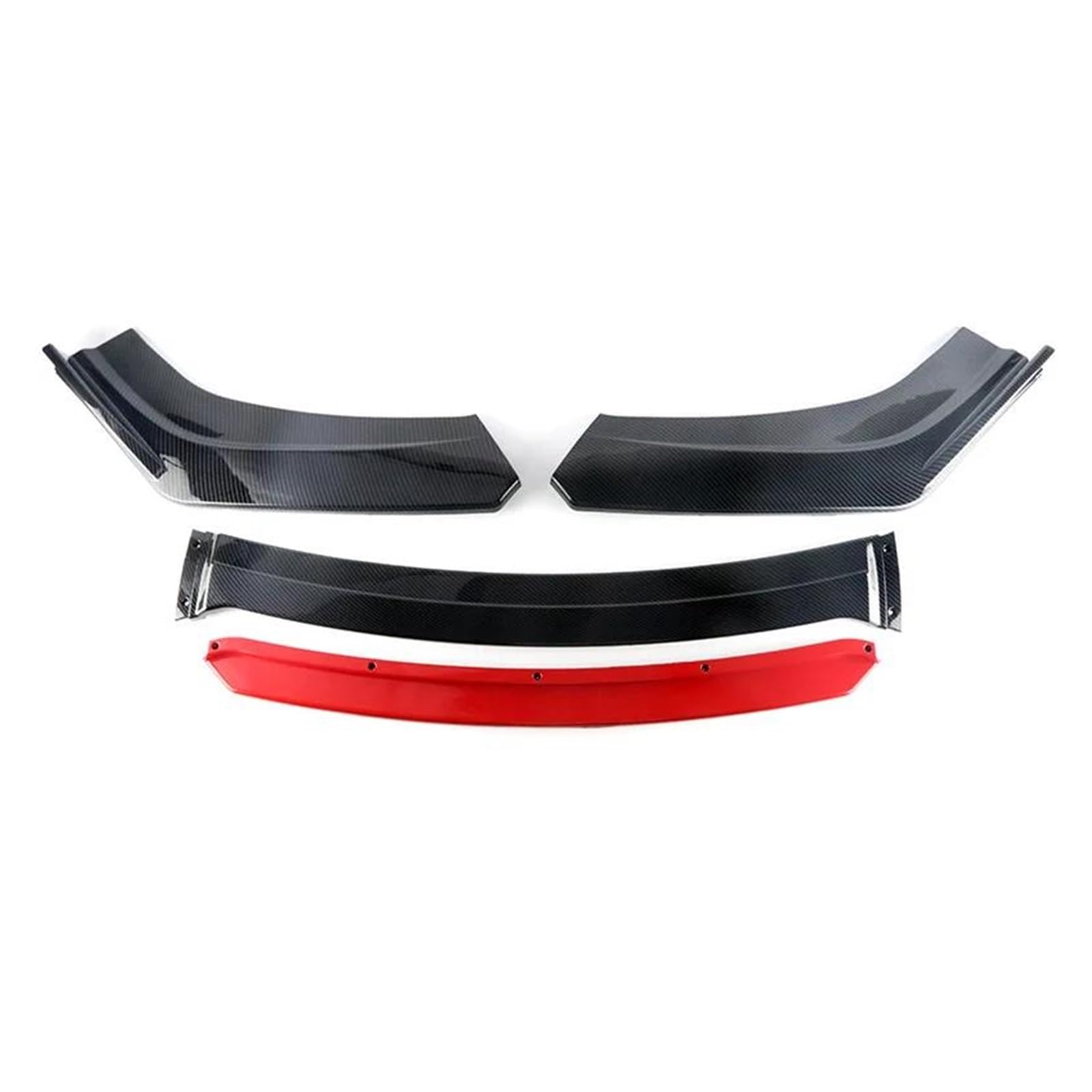 Frontspoiler Lippe Spoilerlippe Frontspoiler Auto Front Lower Bumper Lip Splitter Spoiler Schutz Sport Diffusor Für F10 F20 E46 E60 E90 Universal(Carbon Black red) von WALEQW