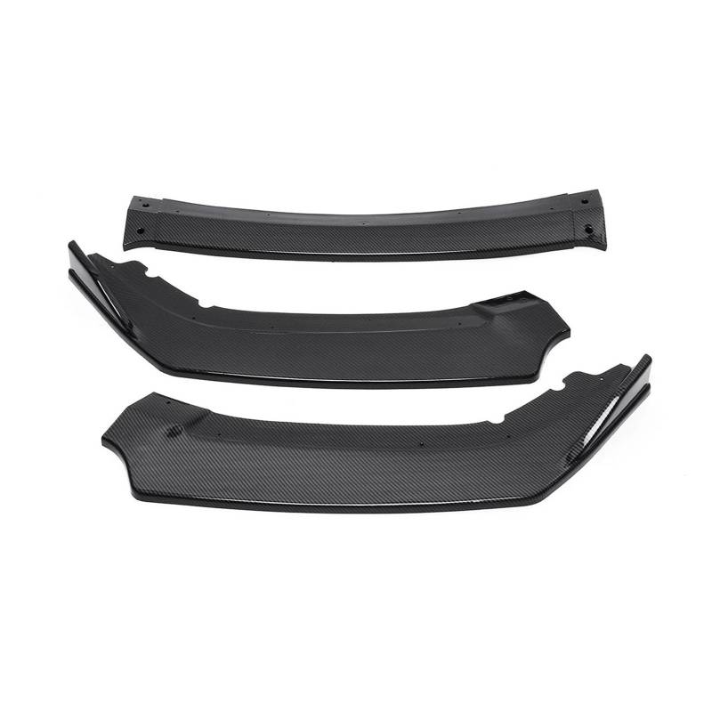 Frontspoiler Lippe Spoilerlippe Frontspoiler Für Civic Hatchback 2020 2021 3PCS Frontschürze Lip Spoiler Seite Splitter Deflektor Guards Körper Kit Refit Auto Zubehör(Kohlefaser-Optik) von WALEQW