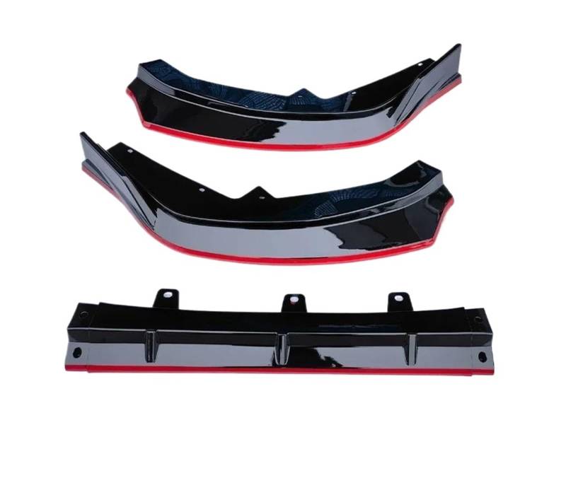 Frontspoiler Lippe Spoilerlippe Frontspoiler Für Nissan Für Sentra Für Sylphy 2023 2024 Seite Spoiler Splitter Körper Kit Diffusor Protector Schutz Frontschürze Lip Auto Zubehör(Black Red) von WALEQW