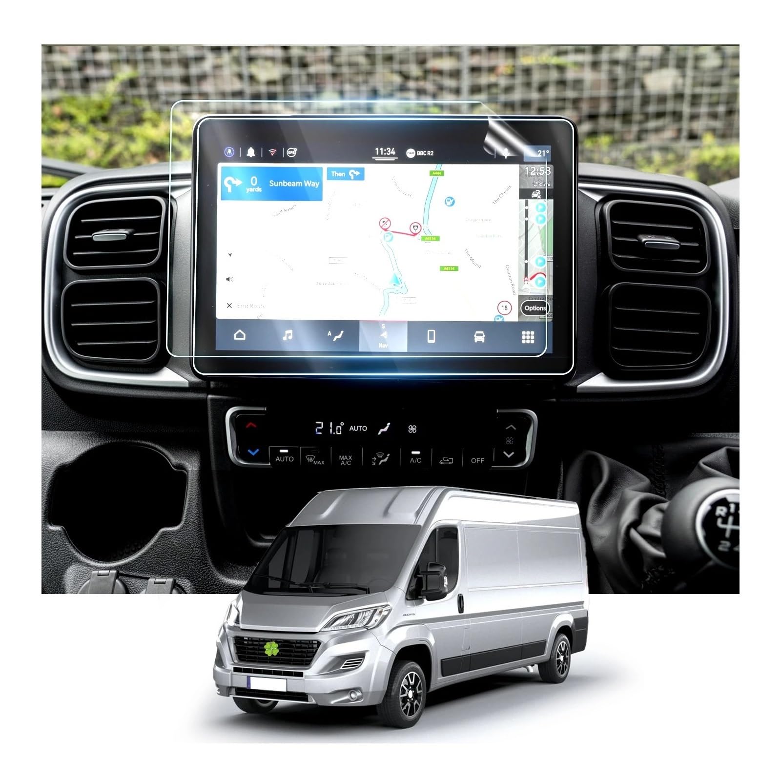 Navigation Schutzfolie 10 Zoll Auto GPS Navigation Touch Center Screen Protector Für FIAT Für Ducato 2021 2022 Auto Innen Zubehör Nano Film GPS Displayschutzfolie von WALEQW