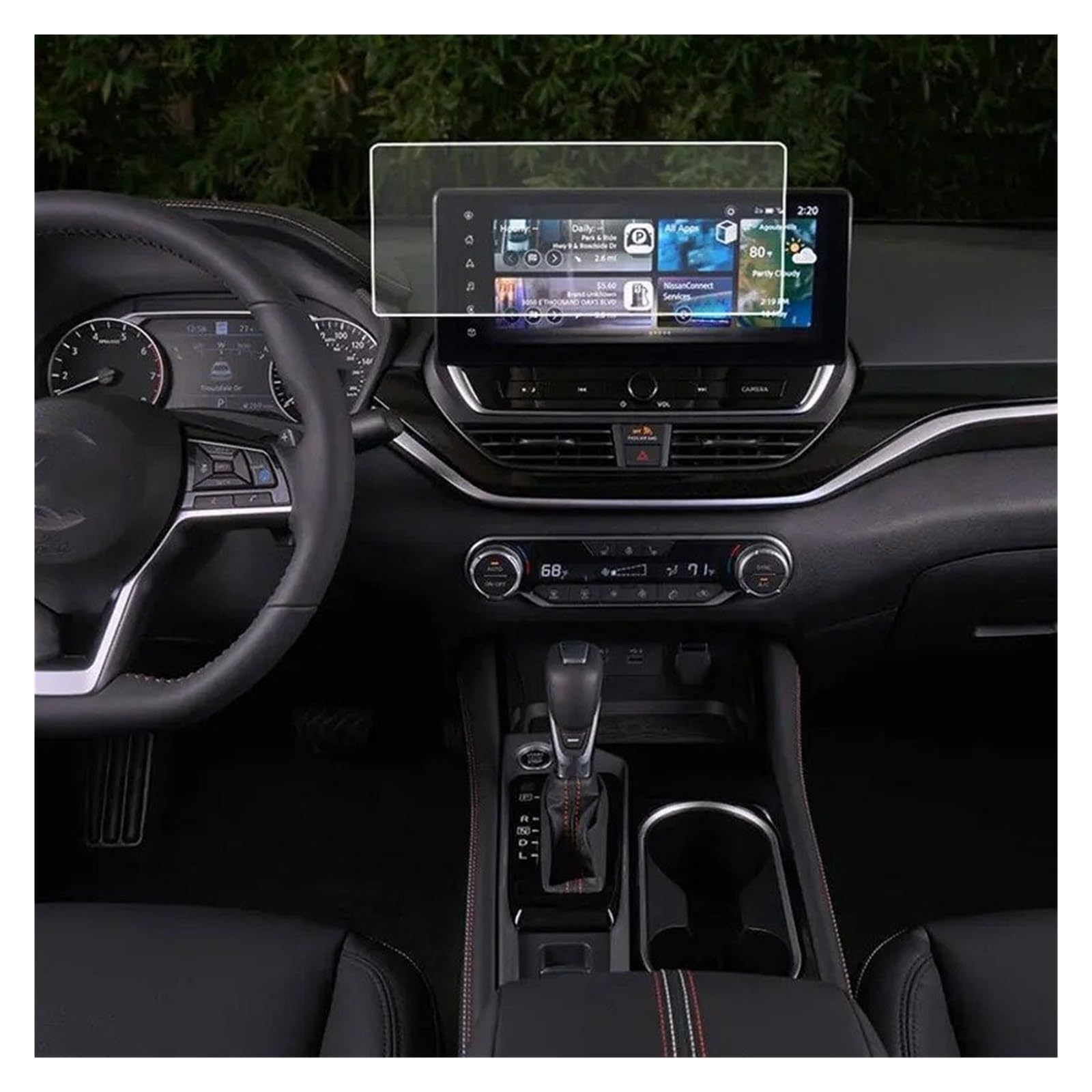 Navigation Schutzfolie 12,3 Zoll Auto Infotainment GPS Navigation Gehärtetem Glas Screen Protector Film Für Nissan Für Altima 2023 2024 Innen Zubehör GPS Displayschutzfolie von WALEQW