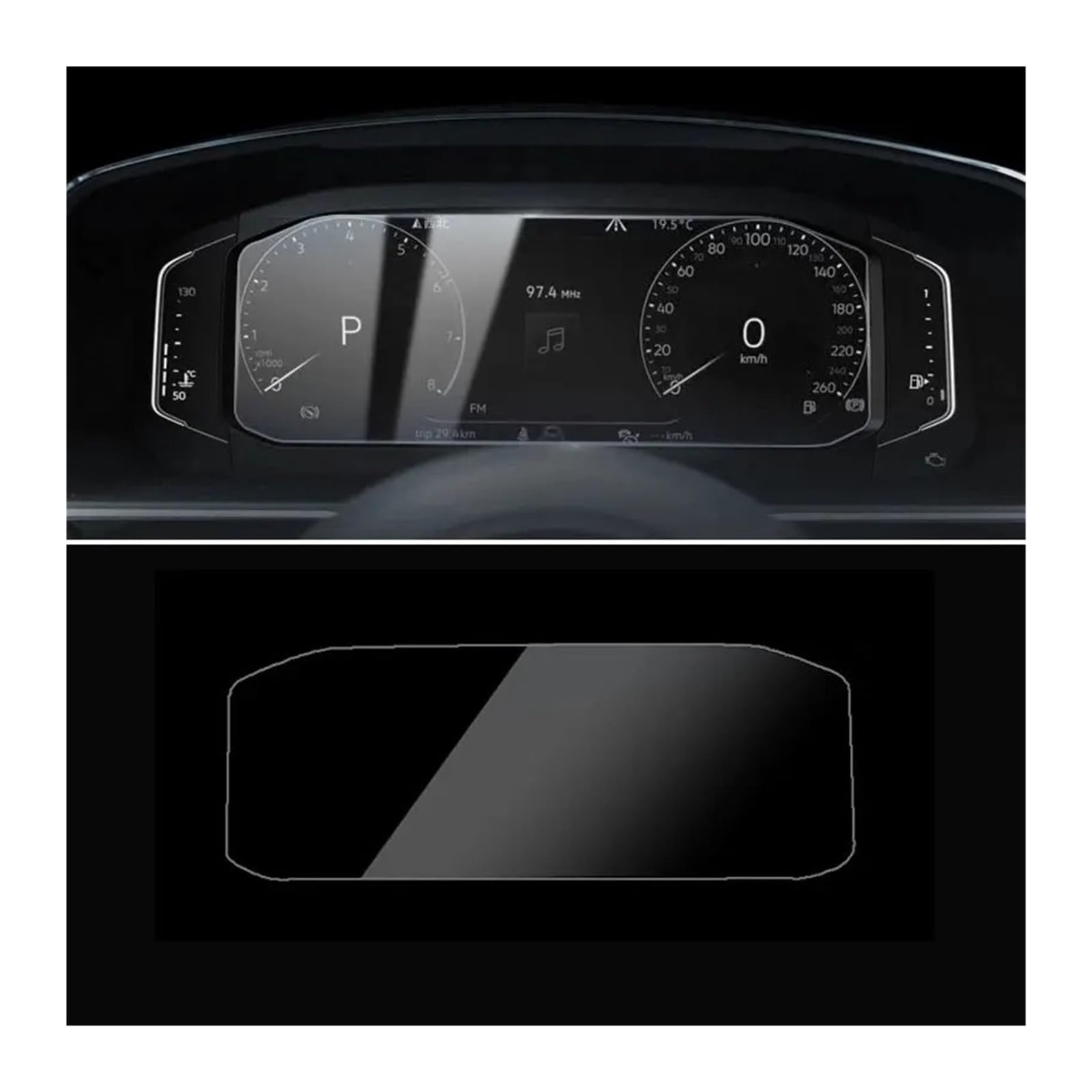 Navigation Schutzfolie Auto GPS Navigation Gehärtetem Glas Screen Protector Stahl Portective Film Für VW Für Tiguan Mk2 2016 2017 2018 Zubehör GPS Displayschutzfolie(for Instrument) von WALEQW