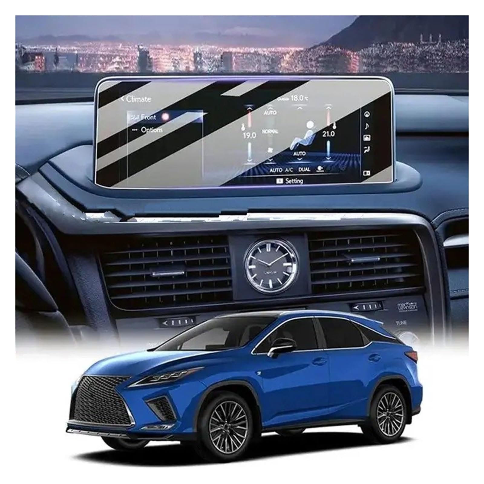 Navigation Schutzfolie Displayschutzfolie Aus Gehärtetem Glas Für Lexus RX350 RX450 2020 2021 2022 LCD-Autoradio GPS-Navigation Innenzubehör GPS Displayschutzfolie(12.3 Inch) von WALEQW