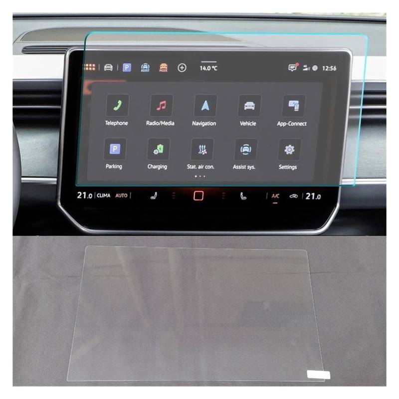 Navigation Schutzfolie Displayschutzfolie Aus Gehärtetem Glas Für VW Für Passat 2024 2025 12,9 Zoll Auto-Infotainment-Radio GPS-Konsolennavigation GPS Displayschutzfolie von WALEQW