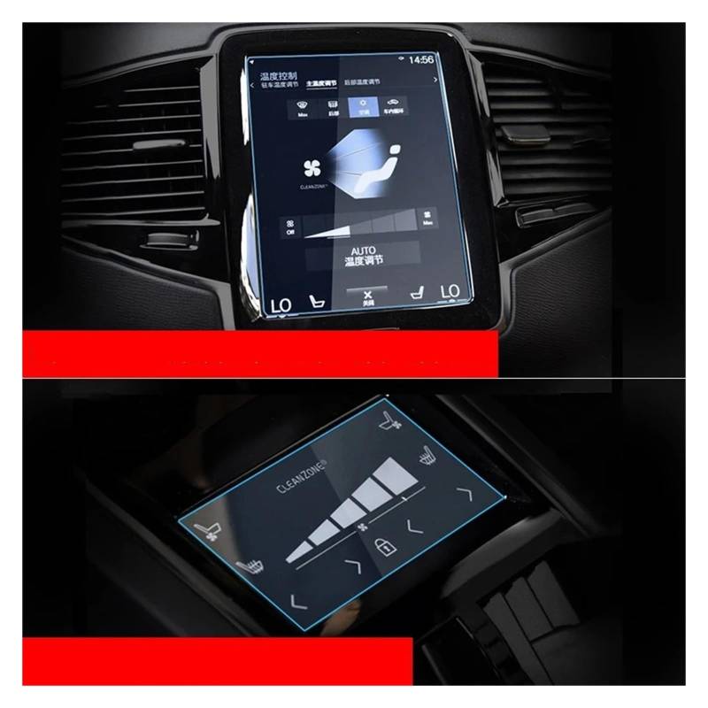 Navigation Schutzfolie Gehärtete Galss Film Für Volvo XC40 Für XC60 Für XC90 Für V90 Für V60 2016-2021 Auto GPS Navigation Bildschirm Film Hinten Klima A/C Bildschirm GPS Displayschutzfolie(For GPS an von WALEQW