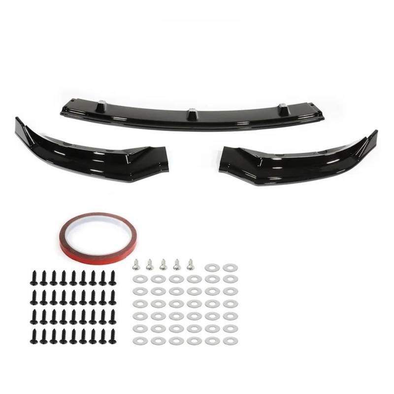 Splitter Frontspoiler Lippe 3 Stücke Für Tesla Für Modell 3 2016 2017 2018 2019 Auto Vorderen Stoßfänger Lip Spoiler Dekorative Abdeckung Splitter Körper Kit Zubehör Auto Frontspoiler(Gloss Black) von WALEQW