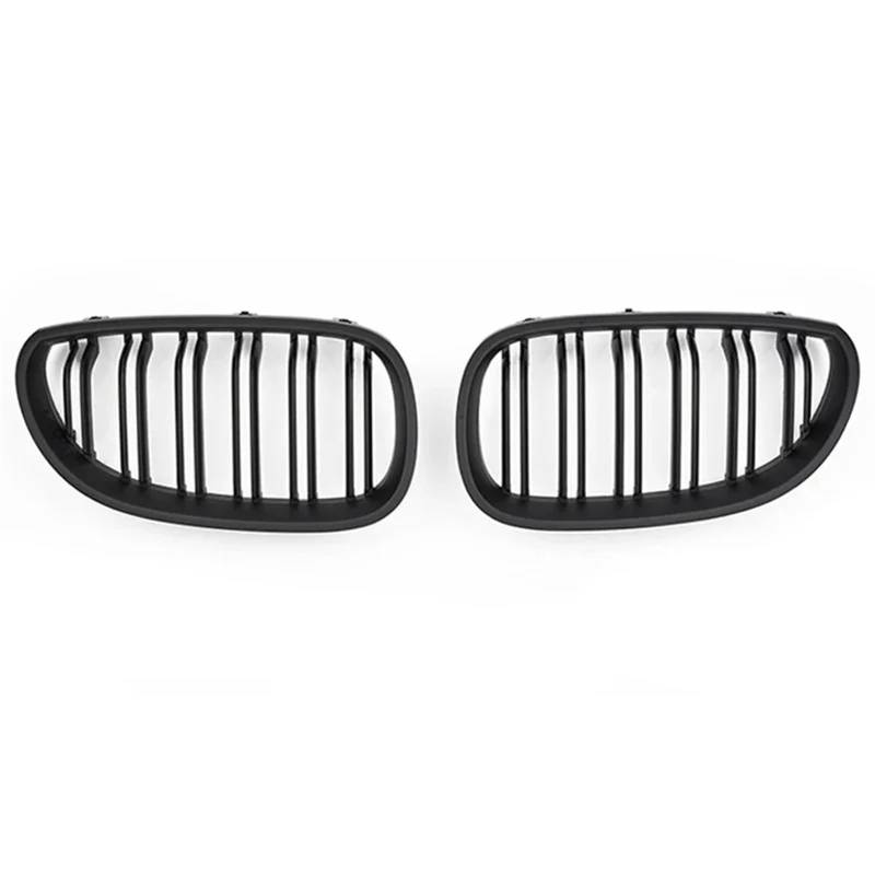 Stoßstangengitter 2 Stücke Für 5 Series Für M5 E60/E61 2003 2004 2005 2006 2007 2008 2009 2010 Auto Vorne Sport Grill Nieren Gitter Grill Frontgrill(2 Lines Matte Black) von WALEQW