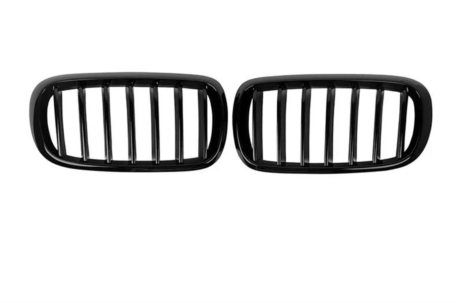 Stoßstangengitter 2 Stücke Für X5 F15 Für X6 F16 2015 2016 2017 2018 2019 Auto Frontstoßstangengitter Einzel-Doppellinie Glanzschwarz Mattschwarz Grill Frontgrill(Single Gloss Black) von WALEQW