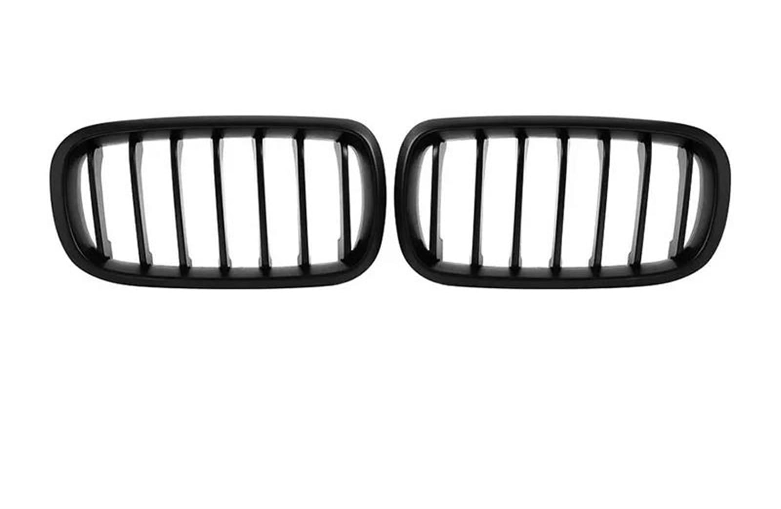 Stoßstangengitter 2 Stücke Für X5 F15 Für X6 F16 2015 2016 2017 2018 2019 Auto Frontstoßstangengitter Einzel-Doppellinie Glanzschwarz Mattschwarz Grill Frontgrill(Single Matte Black) von WALEQW