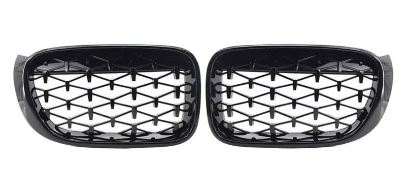 Stoßstangengitter Autozubehör Für X3 F25 Für X4 F26 2014 2015 2016 2017 Front Nierengrill Mesh Grills ABS Kunststoff Frontgrill(Schwarz) von WALEQW