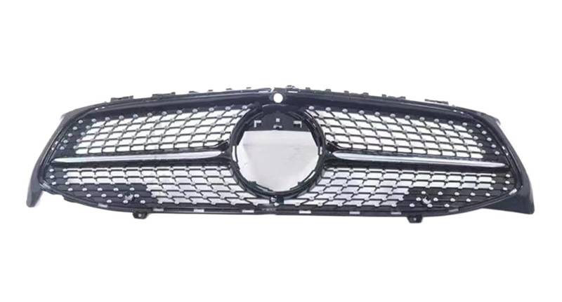 Stoßstangengitter Für Benz Für CLA C118 2019 2020 2021 Diamant Center Front Einlass Grille Racing Haube Grill Haube Mesh Refit Tuning Teil Frontgrill(Diamond Black-Hole) von WALEQW