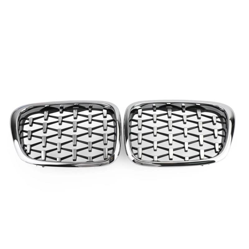 Stoßstangengitter Für E39 1995 1996 1997 1998 1999 2000 2001 2002 2003 5 Serie Vorne Niere Grill Mesh Grille Frontgrill(Silber) von WALEQW