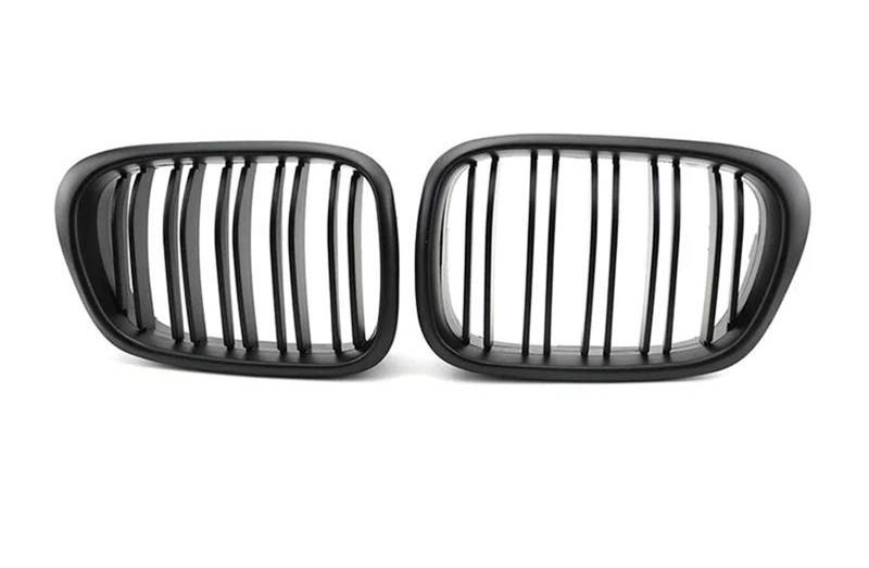 Stoßstangengitter Für E39 1999 2000 2001 2002 2003 2004 5 Serie 525i 528i 530i 540i Für M5 4-Türer Auto Vorne Niere Kühlergrill Doppel Lamellen Linie Grill Frontgrill(Dual Matte Black) von WALEQW