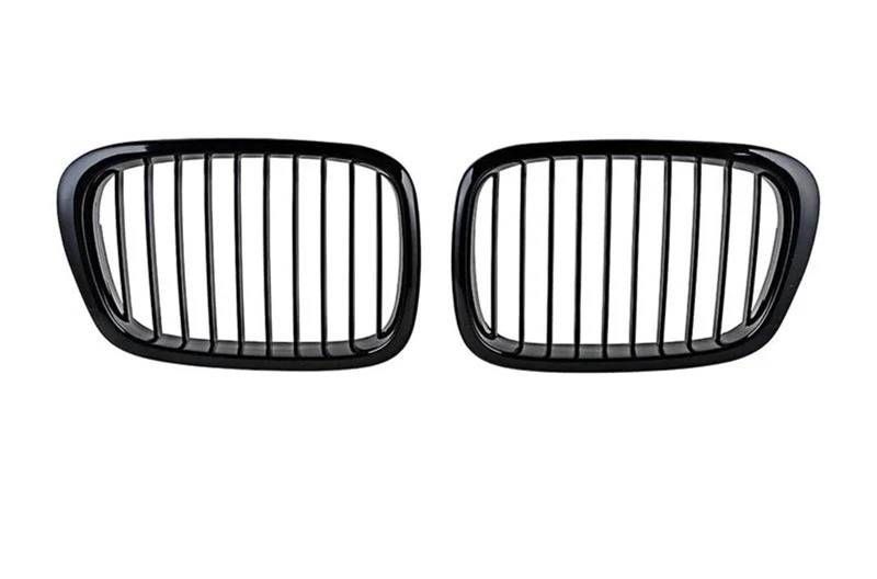 Stoßstangengitter Für E39 1999 2000 2001 2002 2003 2004 5 Serie 525i 528i 530i 540i Für M5 4-Türer Auto Vorne Niere Kühlergrill Doppel Lamellen Linie Grill Frontgrill(Single Gloss Black) von WALEQW