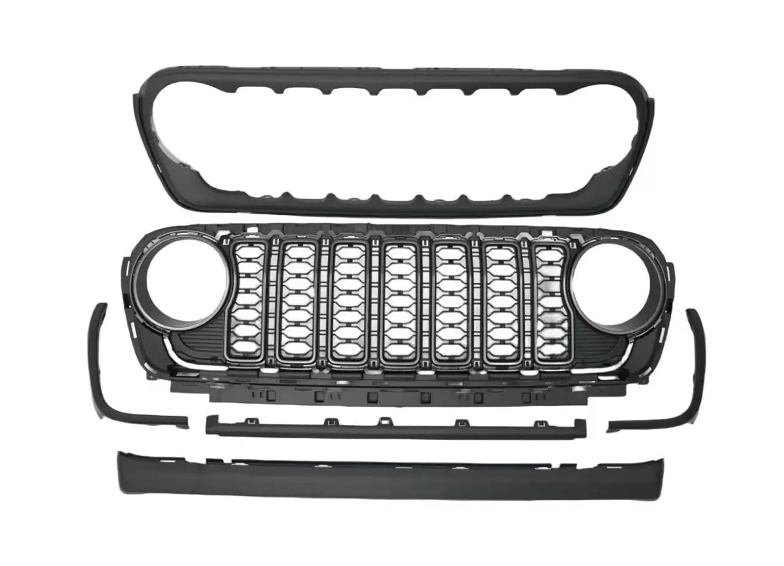 Stoßstangengitter Kühlergrill ABS Grill Für Jeep Für Wrangler Für JL Für JT 2024 Frontgrill(No Camera Hole) von WALEQW