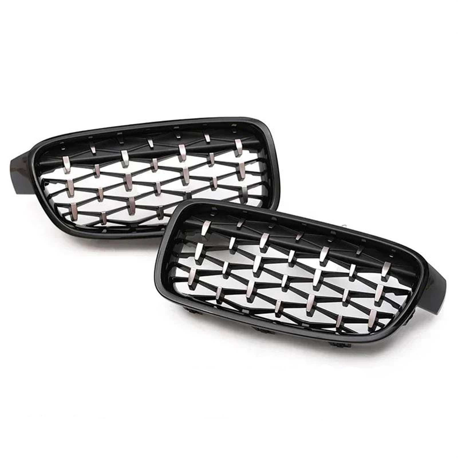 Stoßstangengitter Nierengitter Auto Frontstoßstange Stern Ersatz Renngitter Für 3er F30 F35 F31 2012 2013 2014 2015 2016 2017 2018 2019 Frontgrill(Black and Silver) von WALEQW