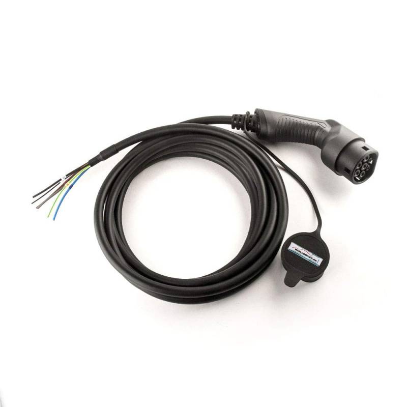 10m Ladekabel 3 Phasen 400V 11kW 16A Typ 2 mit freiem Kabelende für Eigenbau Wallbox Ladestation Wallbox24 von WALLBOX24.de DER E-PROFI...