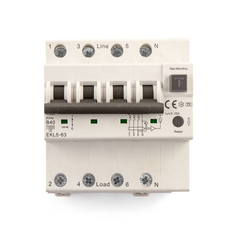 Wallbox24 Fehlerstromschutzschalter RCBO 40A 4-pol.Typ A mit Überstromschutz von WALLBOX24.de DER E-PROFI...