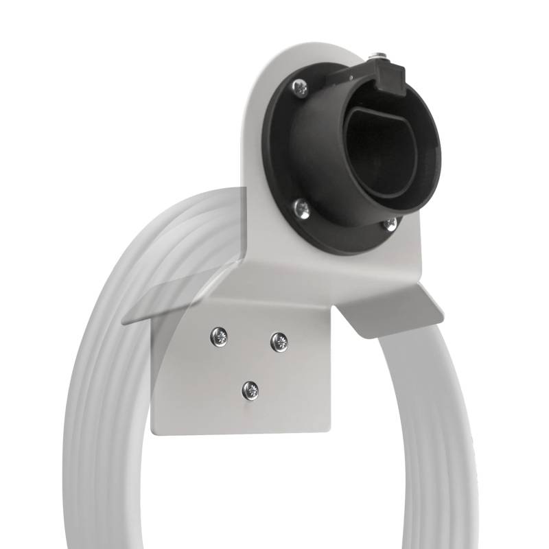 Wallbox24 Premium Wandhalterung für Ladekabel Stecker Typ 2 gerade Weiss Ladestation Wallbox von WALLBOX24.de DER E-PROFI...