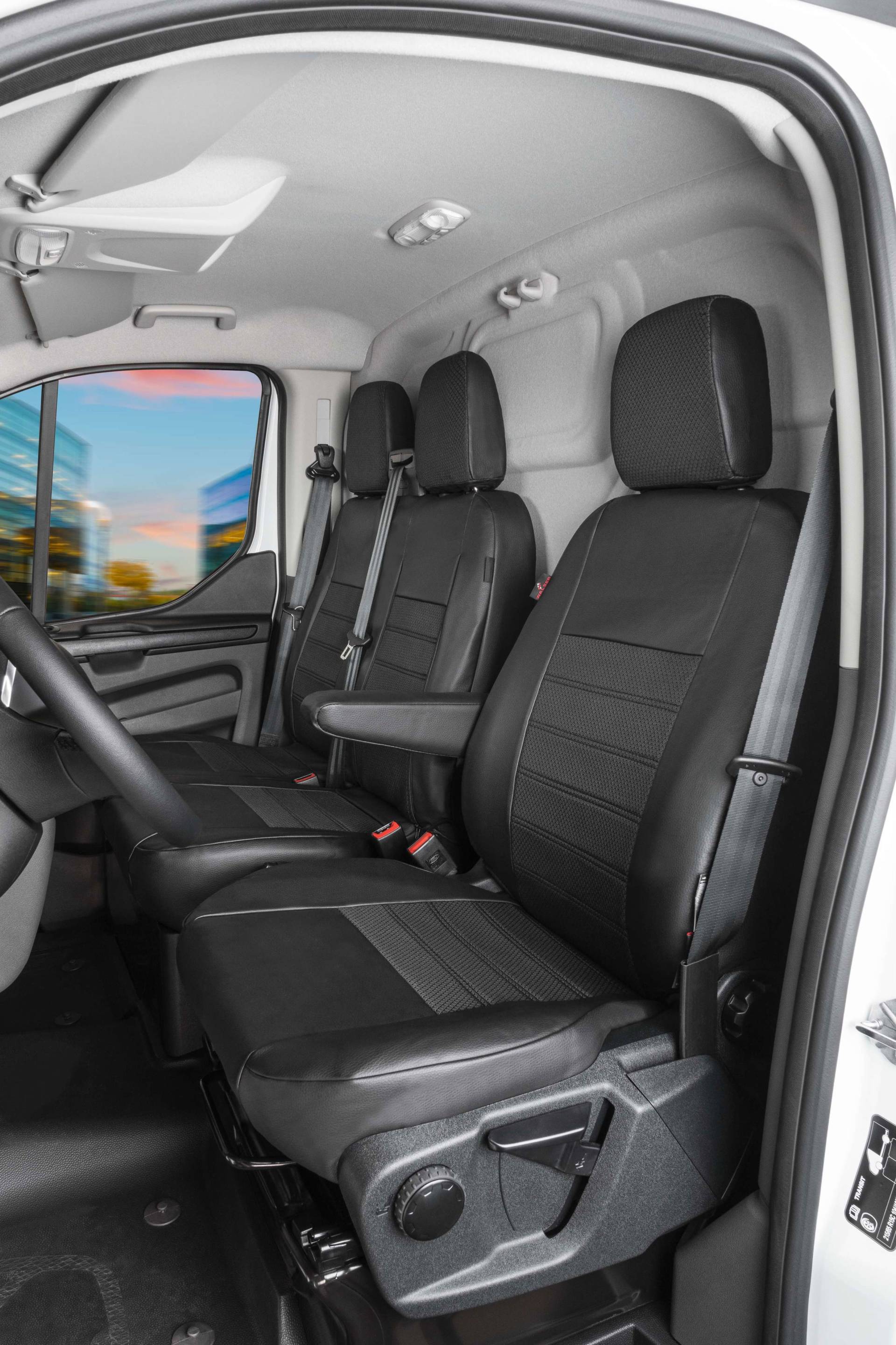 Passform Premium Sitzbezug für Ford Transit 2013-Heute, Einzelsitzbezug und Doppelbankbezug vorne von WALSER