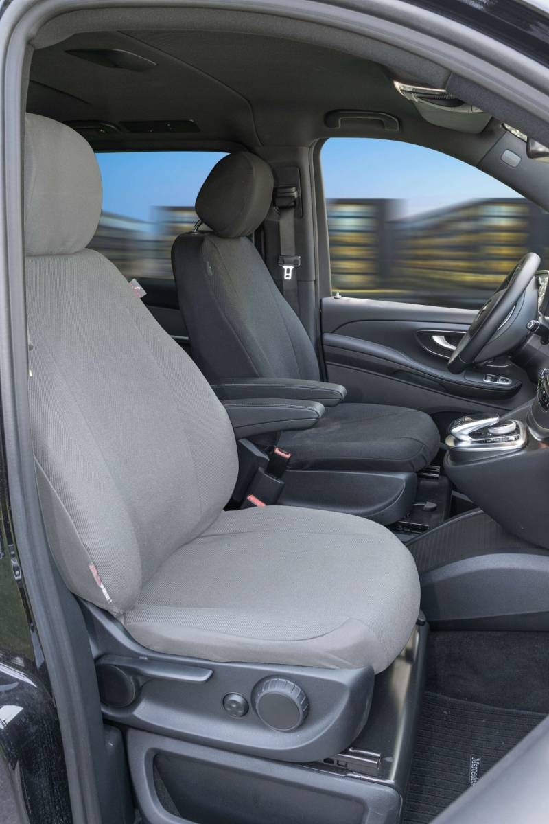 Passform Sitzbezug aus Stoff kompatibel mit Mercedes-Benz V-Klasse 447, Einzelsitz Fahrer Armlehne innen von WALSER