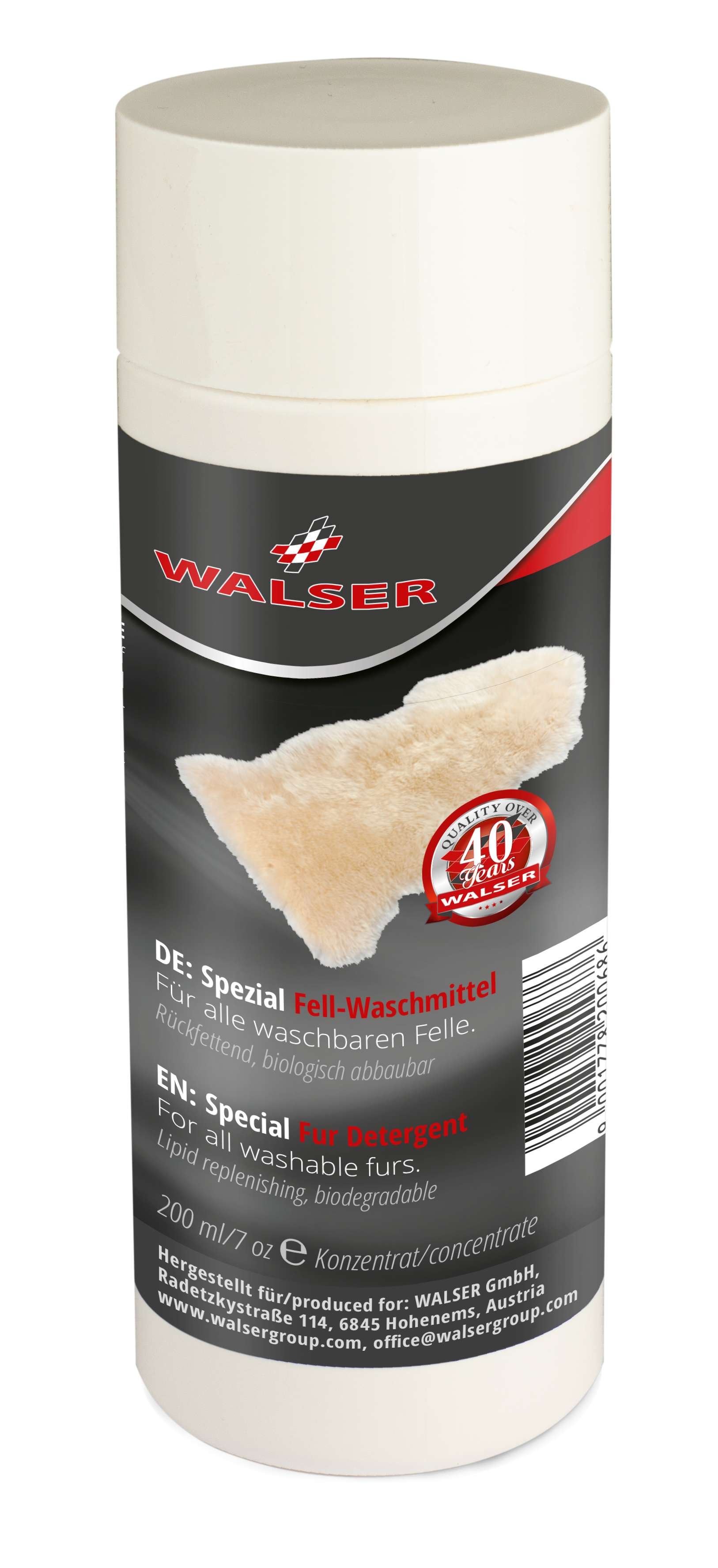 Spezial Waschmittel für Lammfellprodukte, Lammfell-Waschmittel, Fell-Waschmittel 200ml von WALSER