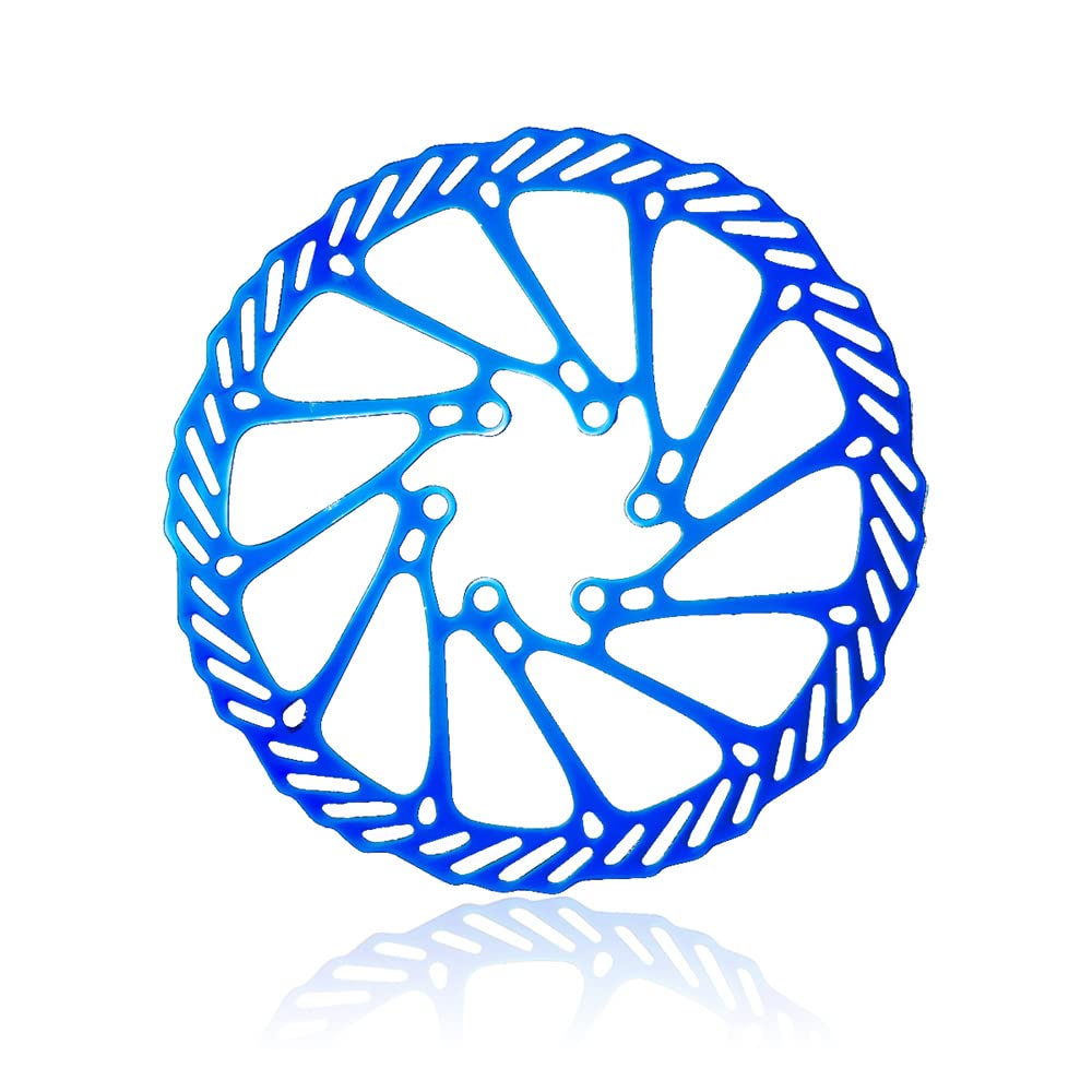 Bremsscheiben Fahrrad Fahrradbremsrotoren, Stahl 160 mm/180 mm/203 mm MTB Rennradscheibenbremsrotor Fahrrad Bremsscheibe(160mm Blue) von WANGBINGXING