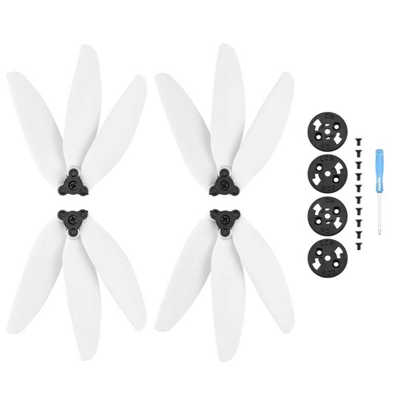 2 Paar Propeller Ersatzteil für Drone Low Noise Dreiblatt-Propellerblätter Leistungsstarker Schub Passend für DJI Mavic Mini Drone Zubehör - Weiß von WANGCL