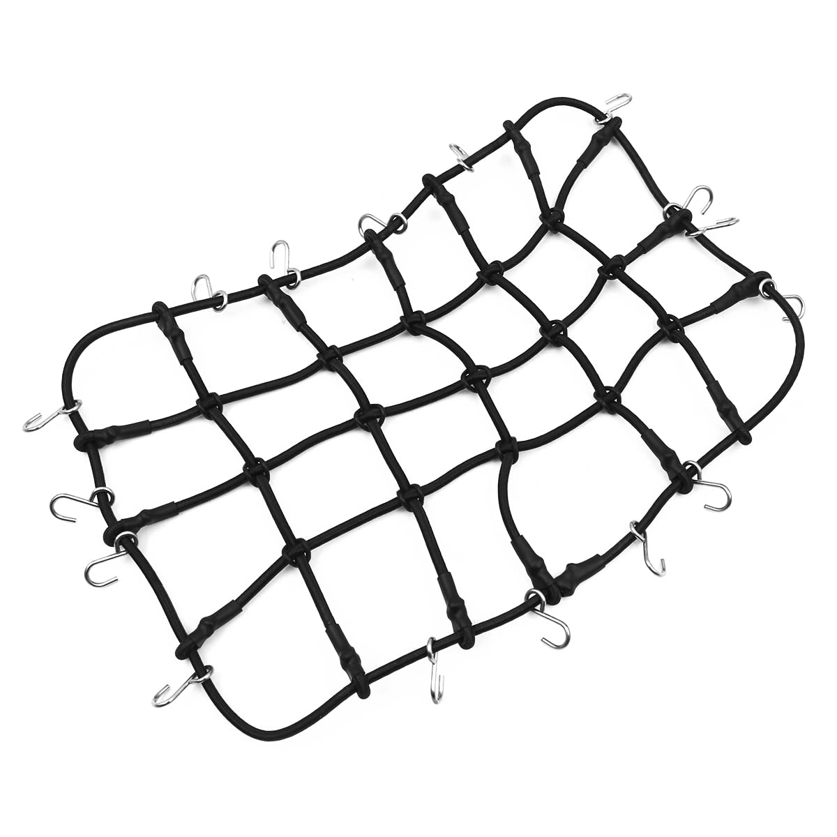 RC Cargo Net Dachträger Zubehör Elastisches Aufbewahrungsnetz mit Haken für 1/10 RC Car RC Crawler Monster Trucks Kompatibel mit D90 SCX10 90046 Traxxas TRX-4 - Schwarz von WANGCL