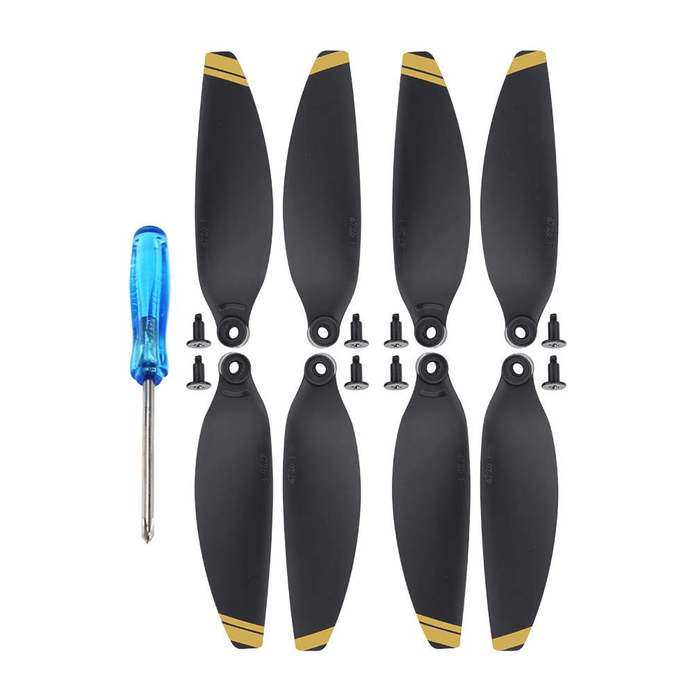 WANGCL 2 Paar Drohnen-Propeller fr DJI Mavic Mini, Geruscharme Propeller, Leistungsstarkes Drohnen-Zubehr - Schwarz und Gold von WANGCL