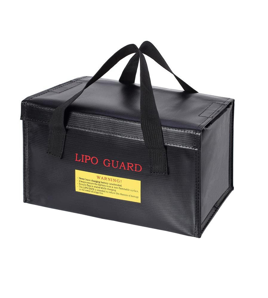 WANGCL Tragbare Lipo-Batterietasche, feuerfest, wasserdicht, Lipo Safe Bag, Lipo Ladetasche für Li-Po-Akku, Drohnen-Akku, Powerbank, 260 x 130 x 150 mm, Schwarz von WANGCL