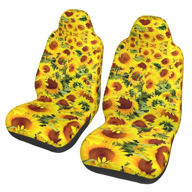 Beautiful Sunflower Universal-Autositzbezüge für Damen – Auto-Vordersitzschoner geeignet für Autos, SUVs, Limousinen, LKWs von WANLON