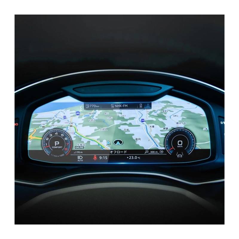 Auto Navigation Schutzfolie Für A6 Für A7 2019-2024 Auto GPS Navigation Und Instrument Panel LCD Screen Schutz Film Gehärtetem Glas Schutz GPS Transparent Navi Folie(Instrument) von WANSONGHUI