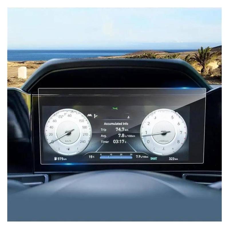 Auto Navigation Schutzfolie Für Hyundai Für Elantra 2021-2024 10,25 Zoll Auto Instrument Dashboard Anti-Scratch Film Gehärtetes Glas Screen Protector GPS Transparent Navi Folie von WANSONGHUI