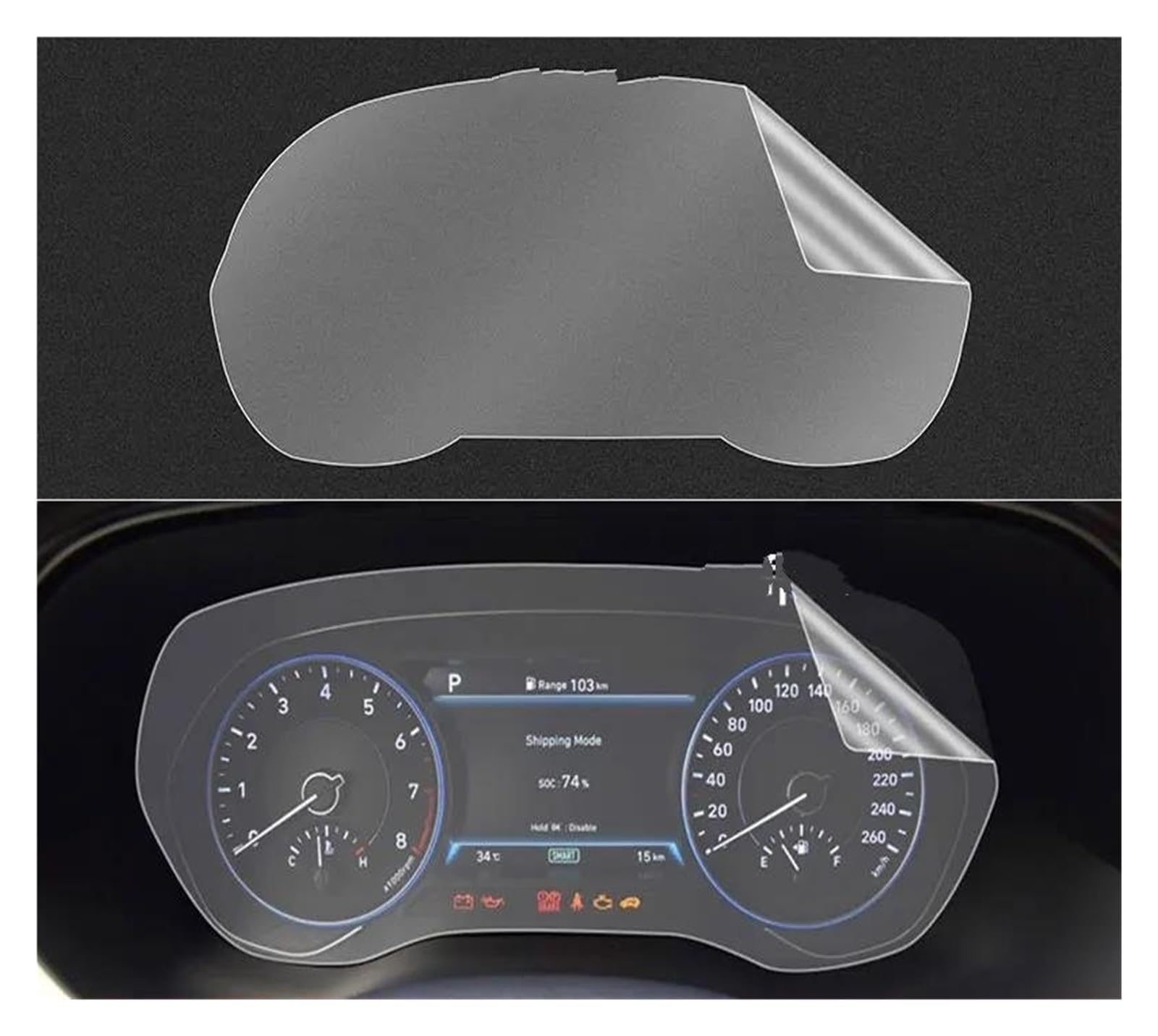 Auto Navigation Schutzfolie Für Hyundai Für Palisade 2020 2021 12,3 Zoll Auto Dashboard LCD Instrument Display Schutz TPU Film Screen Protector GPS Transparent Navi Folie von WANSONGHUI