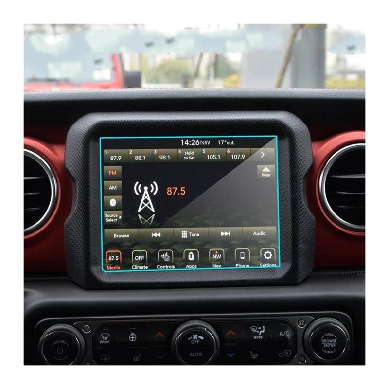 Auto Navigation Schutzfolie Für Jeep Für Wrangler JL Für Uconnect 2018 2019 Display-schutzfolie Auto GPS Navigation 7 Zoll/8,4 Zoll Gehärtetem Glas Screen Protector GPS Transparent Navi Folie(For 8 in von WANSONGHUI