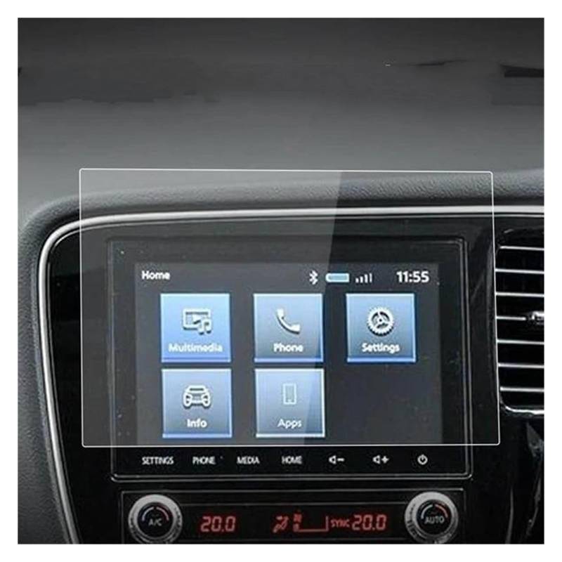 Auto Navigation Schutzfolie Für Mitsubishi Für Outlander 2023 Screen Protector Konsole Gehärtetem Glas Schutz Film Auto Navigator Auto Zubehör GPS Transparent Navi Folie(18-20 HD) von WANSONGHUI