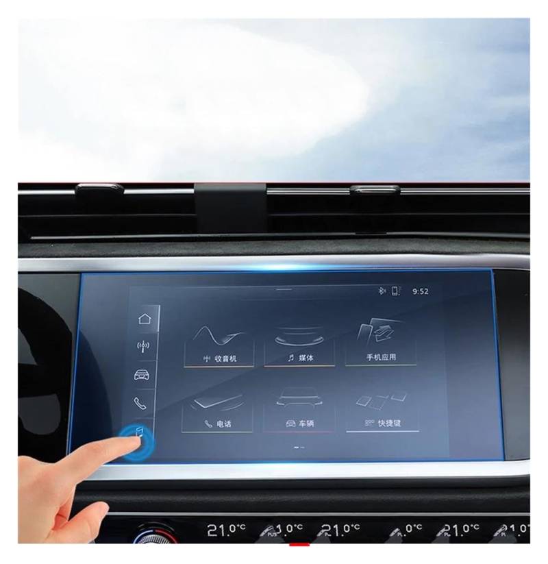 Auto Navigation Schutzfolie Für Q3 Für F3 2019 2020 2021 2022 Gehärtetes Glas Auto Navigation Schutz Film Dashboard Monitor Bildschirm Aufkleber Zubehör GPS Transparent Navi Folie(Navigation Flim HD) von WANSONGHUI