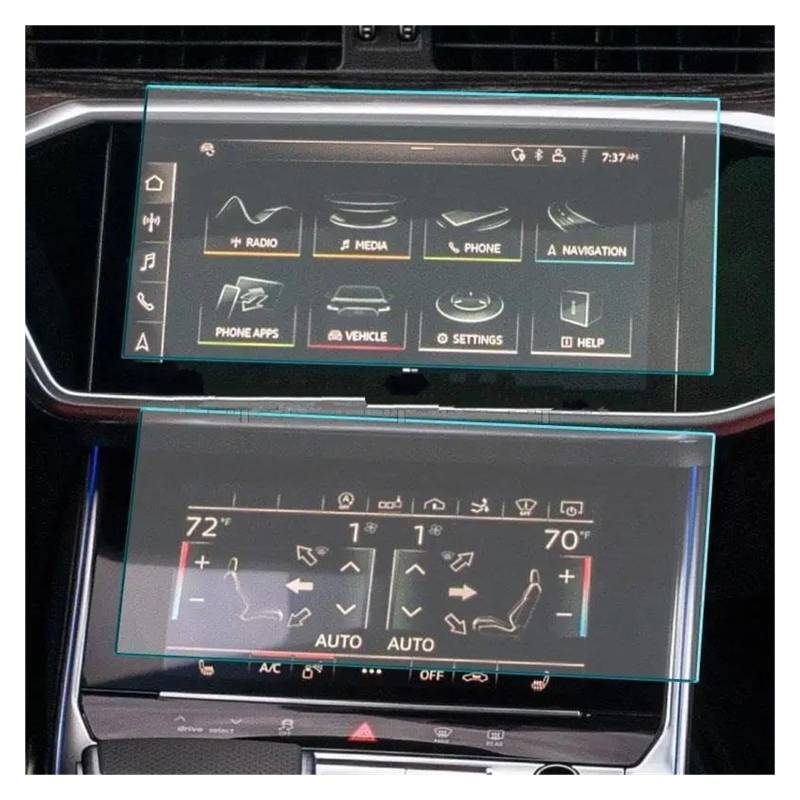 Auto Navigation Schutzfolie Für S6 2019 2020 2021 2022 10,1 Zoll Auto Navigation Infotainment GPS Radio Displayschutzfolie 2 Stück Gehärtete Glasfolie GPS Transparent Navi Folie von WANSONGHUI