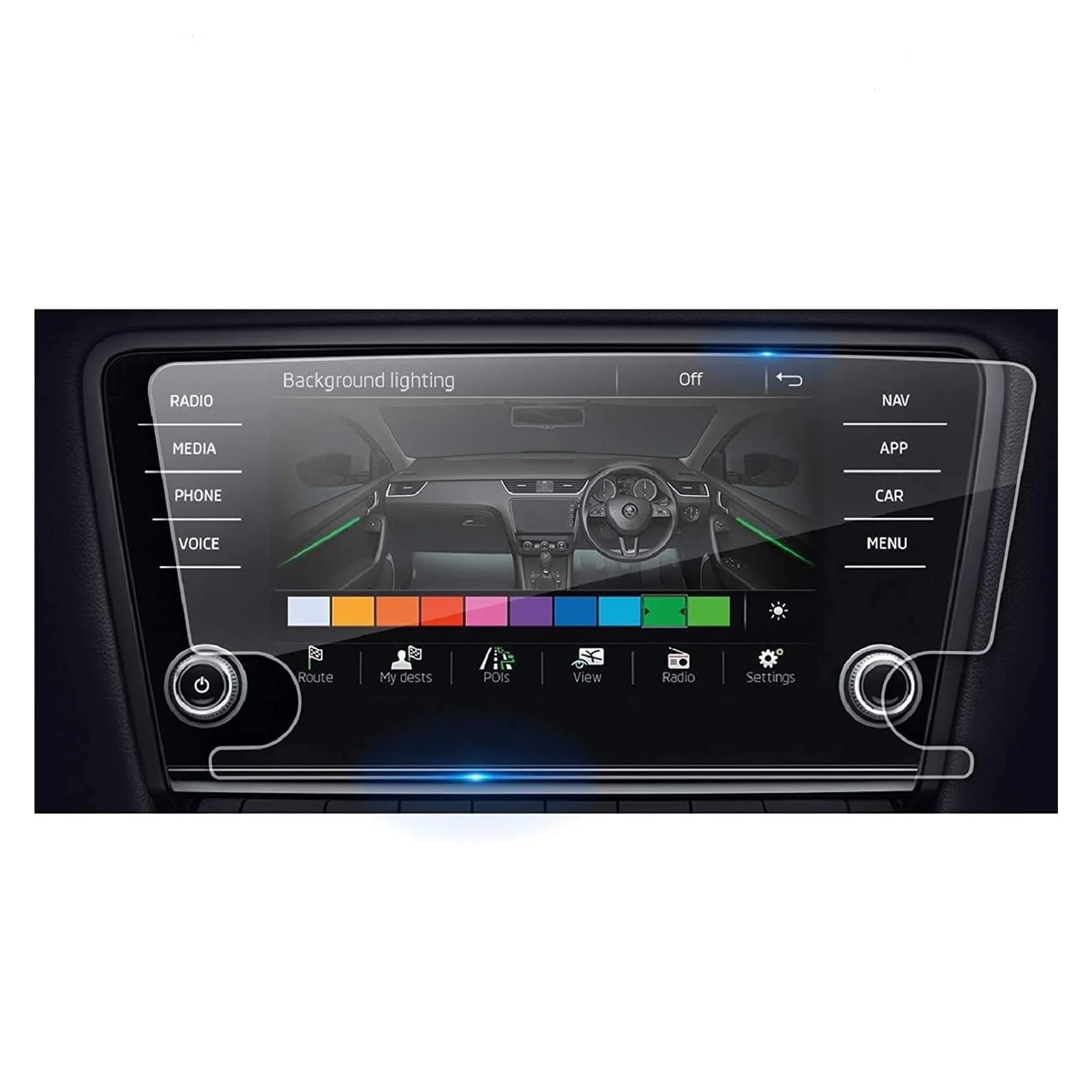 Auto Navigation Schutzfolie Für Skoda Für Octavia Amundsen/Columbus 2018 2019 Auto Multimedia Radio Display Screen Protector Auto Innen Zubehör GPS Transparent Navi Folie(8-Inch) von WANSONGHUI