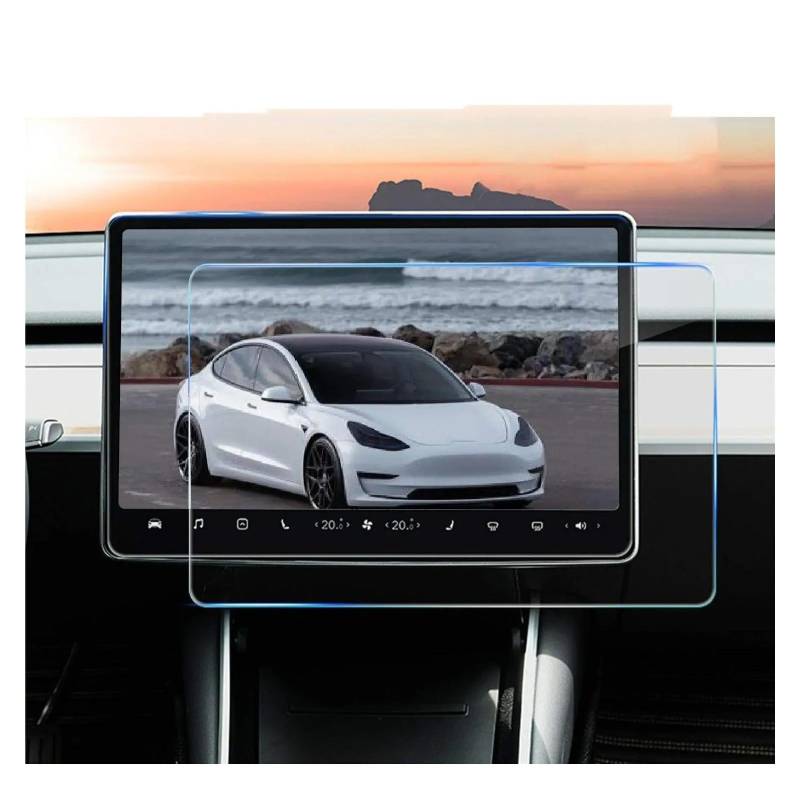 Auto Navigation Schutzfolie Für Tesla Für Modell 3 Y 2019-2022 15 Zoll Center Control Auto Navigation Touch Screen Protector Gehärtetem Glas Anti-Scratch GPS Transparent Navi Folie von WANSONGHUI