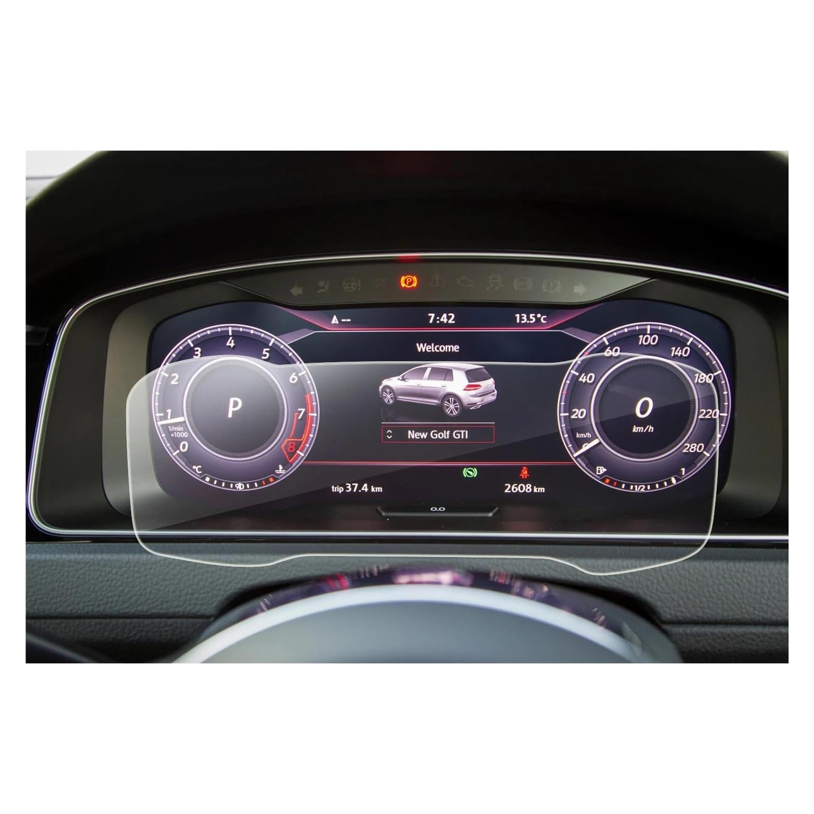 Auto Navigation Schutzfolie Für VW Für Golf 7 MK7 Für GTD Für GTI Für GTE 2016-2019 12,3-Zoll Digital Cockpit Display Auto Zubehör Auto Screen Protector GPS Transparent Navi Folie von WANSONGHUI