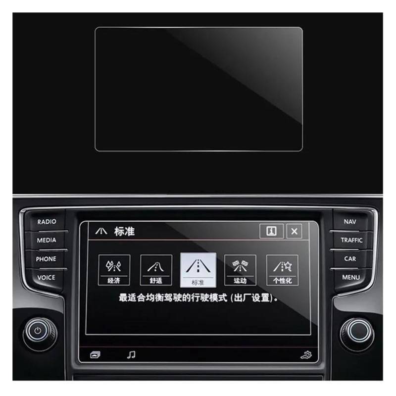 Auto Navigation Schutzfolie Für VW Für Tiguan Mk2 2016 2017 2018 Zubehör Auto GPS Navigation Gehärtetem Glas Screen Protector Stahl Portective Film GPS Transparent Navi Folie(8 inch) von WANSONGHUI