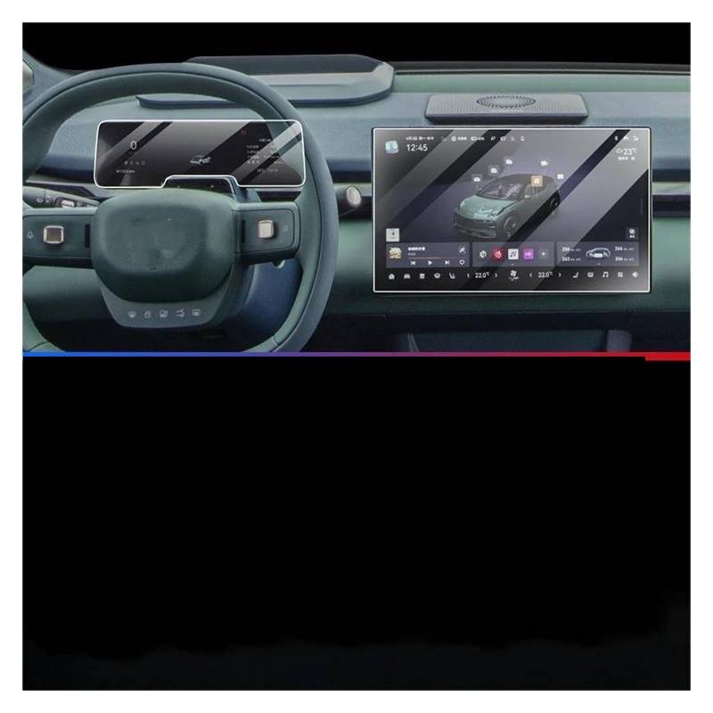 Auto Navigation Schutzfolie Für ZEEKR X 2023-2024 Auto Innen Zubehör Navigation LCD Bildschirm Gehärtetem Glas Schutz Film Anti-Scratch-Film GPS Transparent Navi Folie(A) von WANSONGHUI