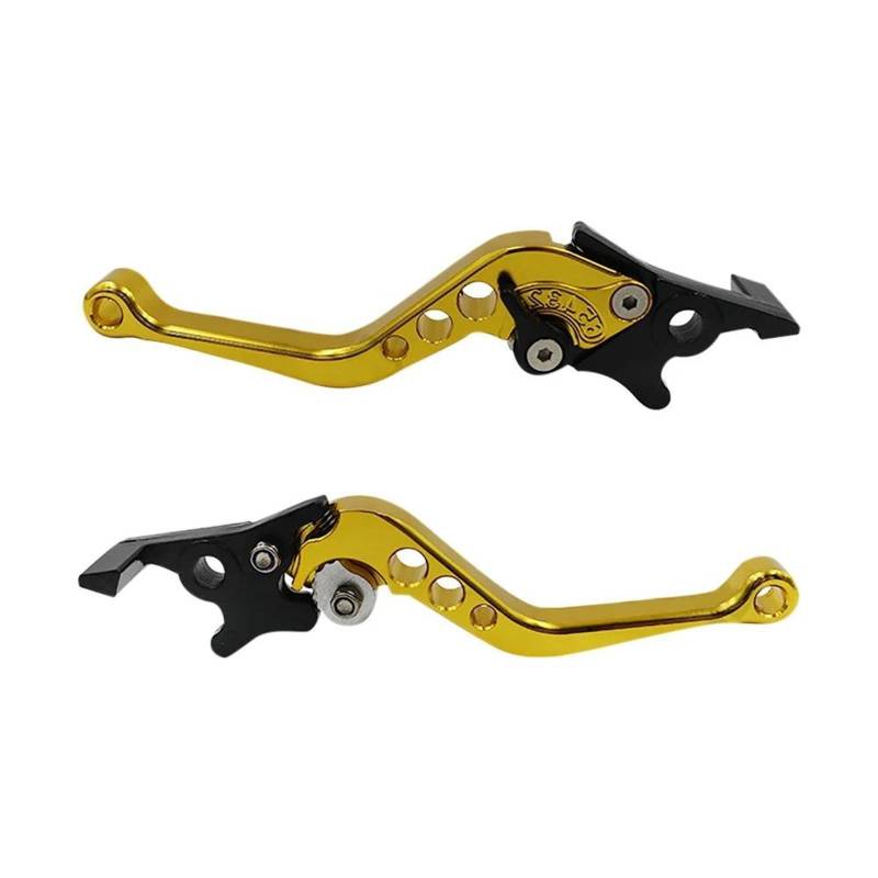 Bremshebel 2 Pcs Universal CNC Legierung Motorrad Brems Griff Einstellbare Größe Moto Motorrad Modifikation Kupplung Trommel Bremshebel Griff Heißer Bremsgriff(Gold) von WANSONGHUI